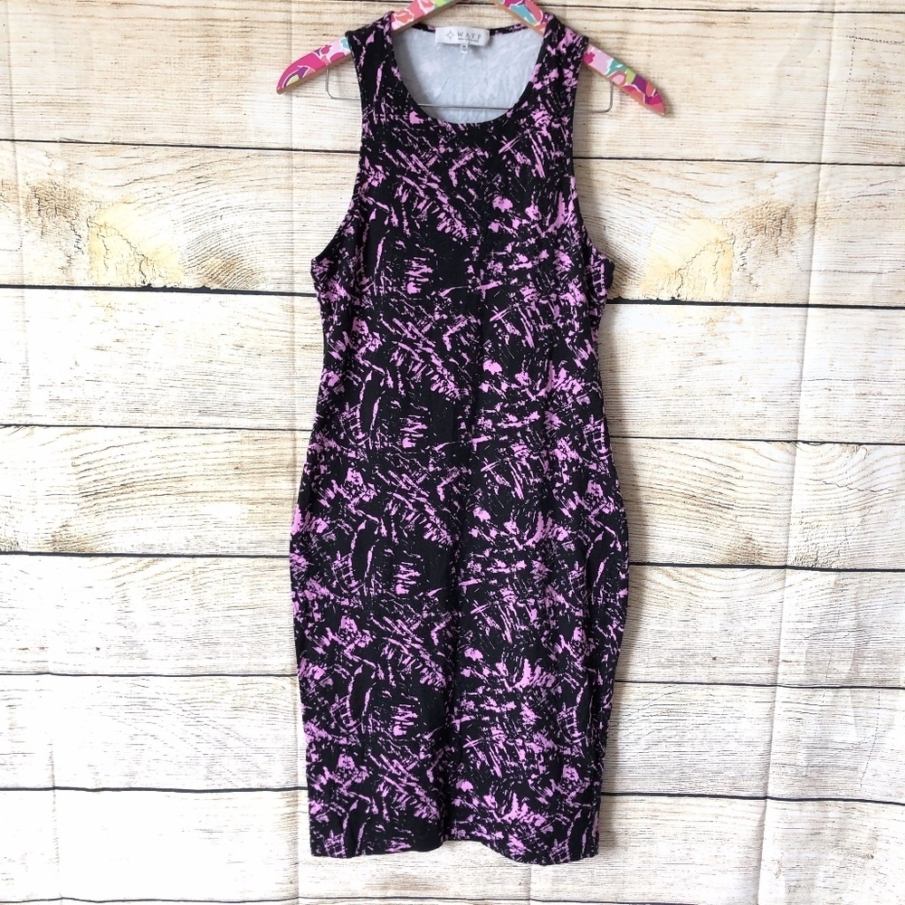 WAYF pink/black body con dress size M // 0408